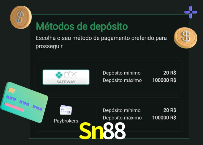 O cassino Sn88 oferece uma grande variedade de métodos de pagamento